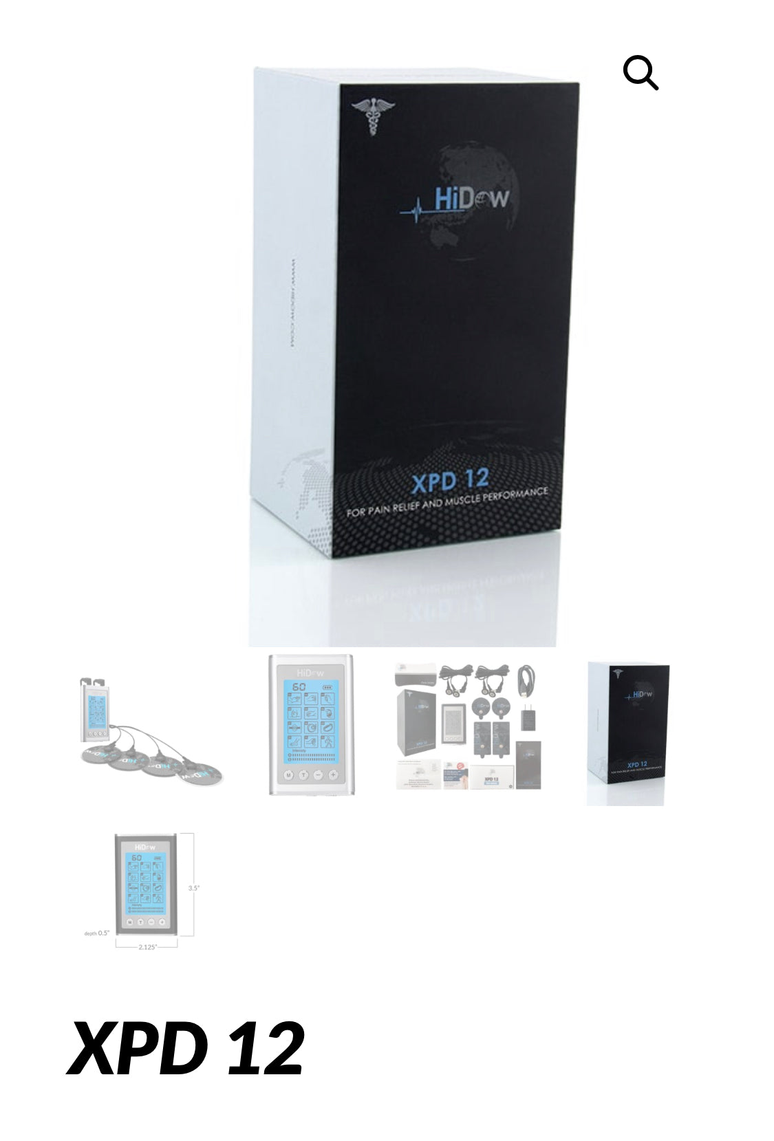  HiDow XPD Dual Channel TENS EMS Unit 12 Modes Muscle